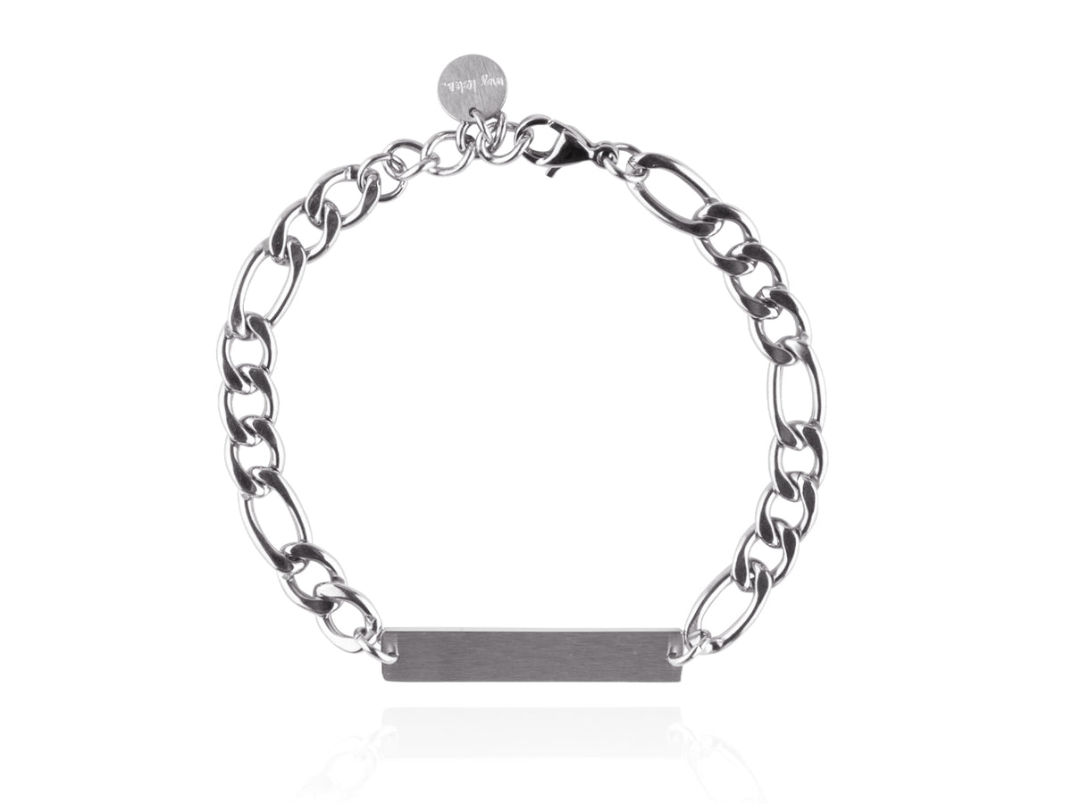 Figaro big bar armband