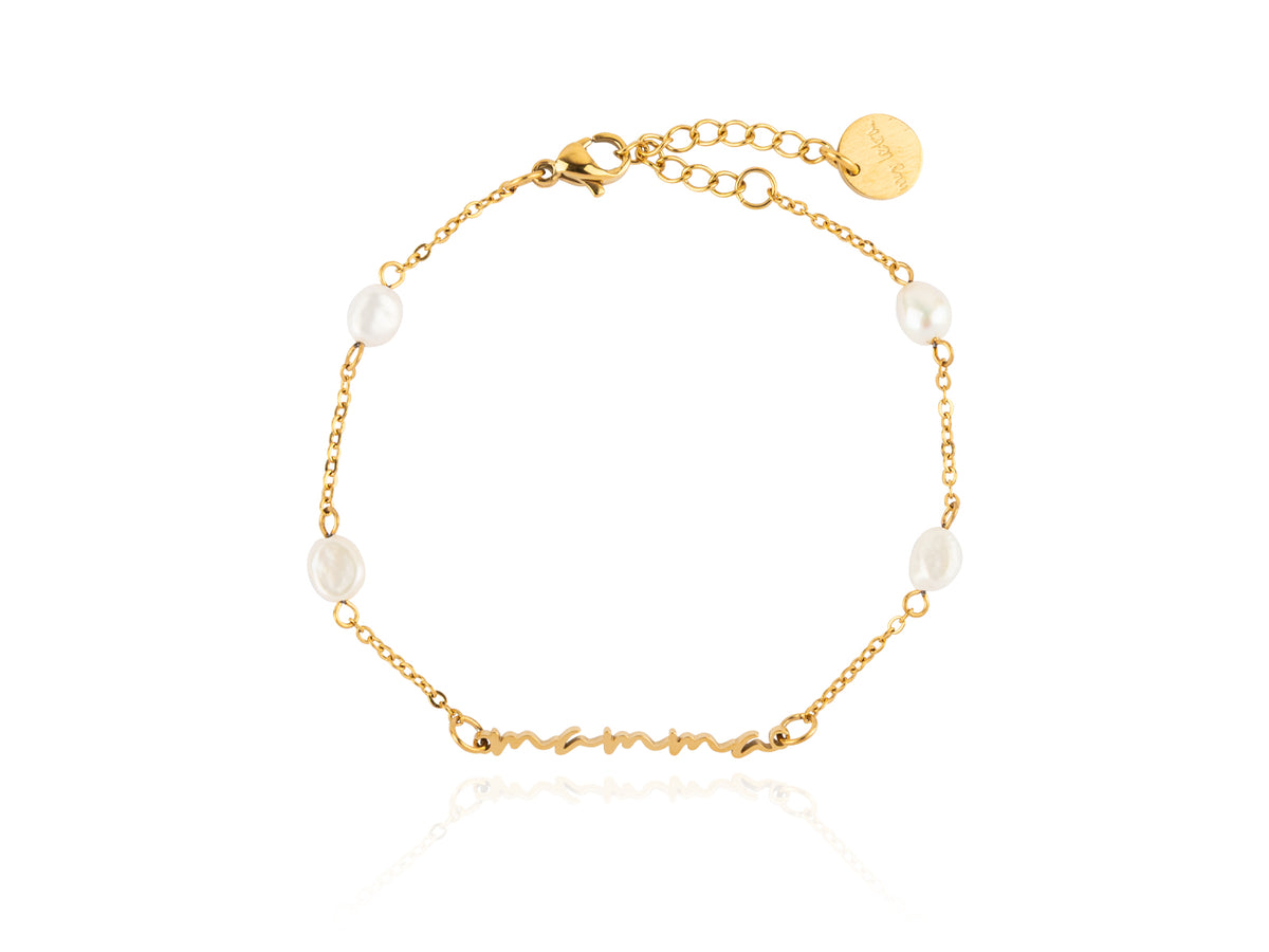 Mamma armband með perlum