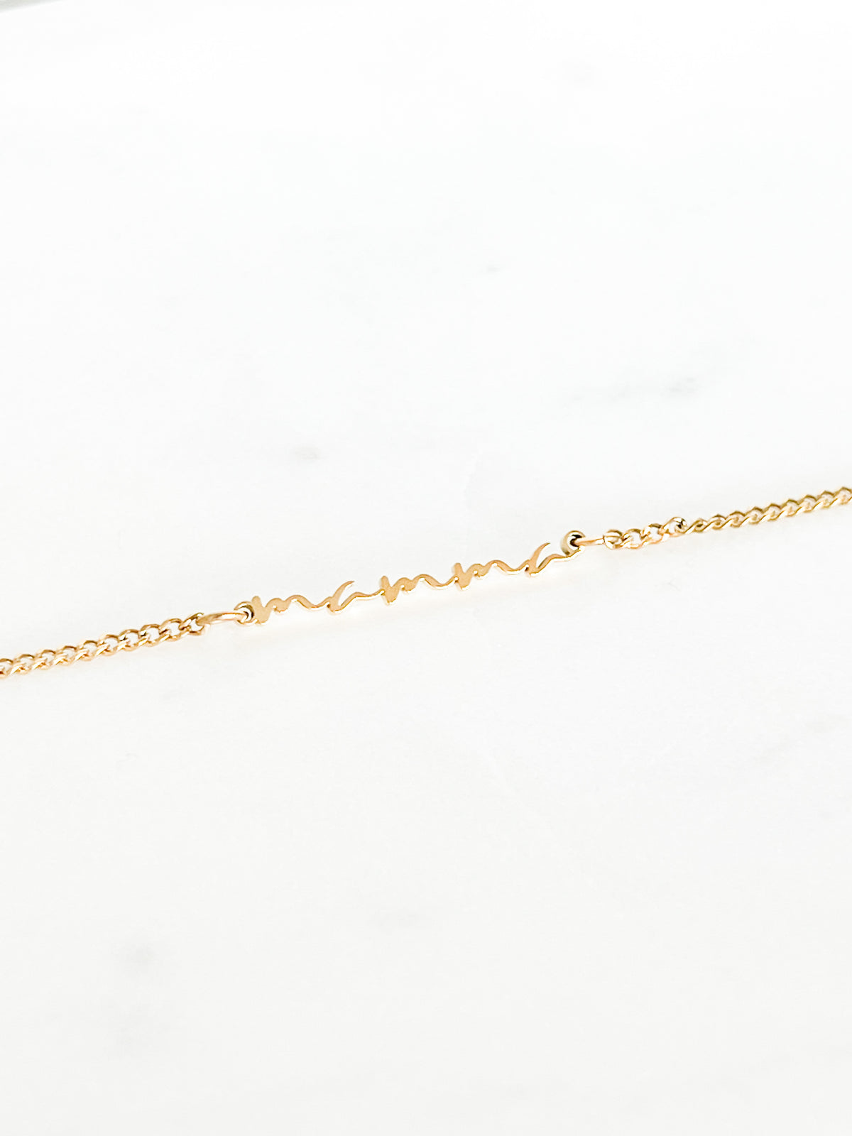Mamma armband m/cuban keðju